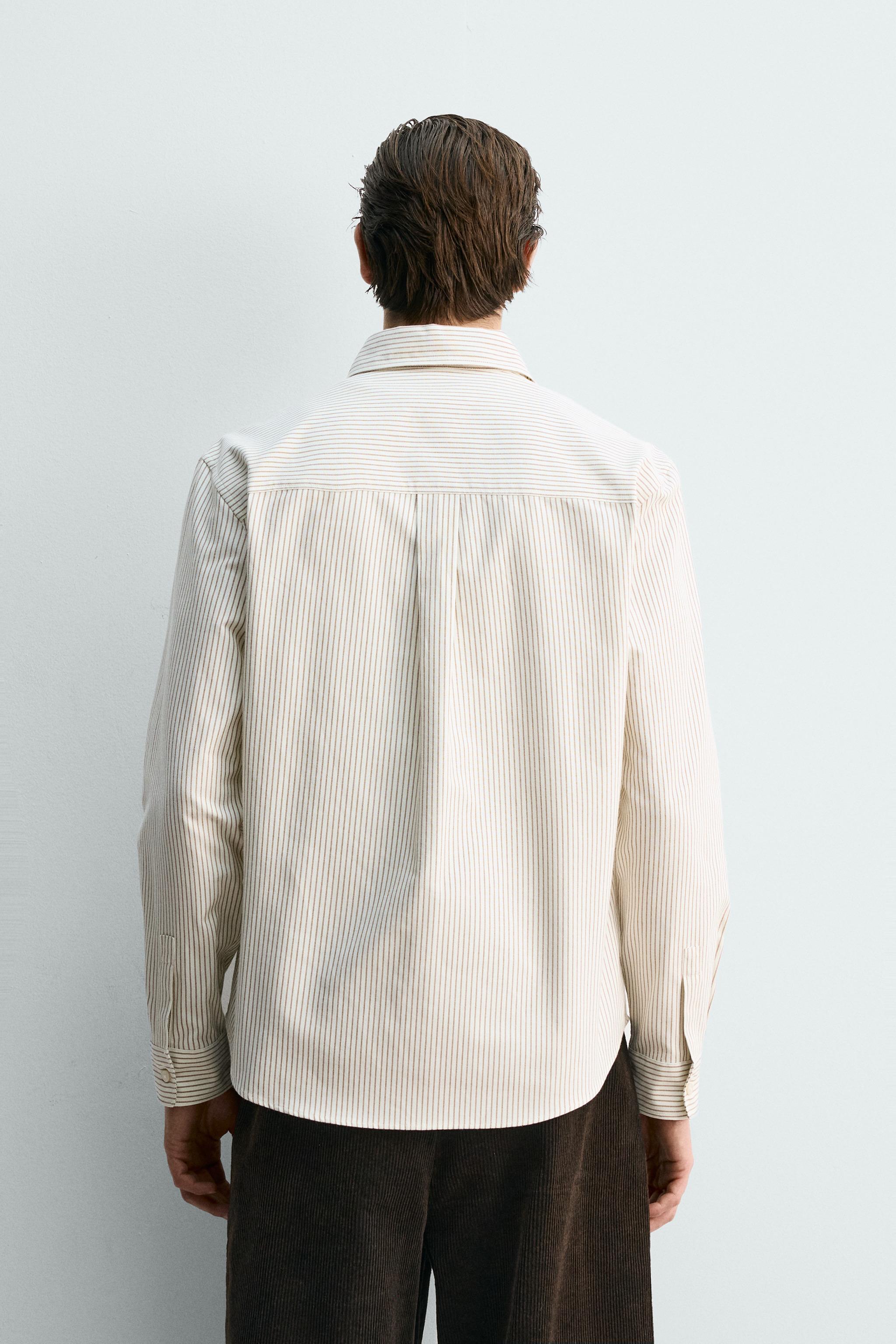 TEXTURED STRIPED OXFORD SHIRT